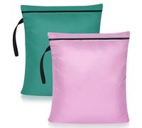 OTraki Wet Bags 2 Pcs Waterproof Wet Dry Bag 40x50 cm Pink Green