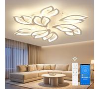 OTREN LED Ceiling Light 80W 80CM Dimmable with Remote Control Modern Petals Chandeliers for Living Room Bedroom Kitchen Dining Room