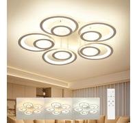 OTREN LED Ceiling Light Living Room, Modern Ceiling Light Flower, 3000-6500 K Dimmable, with Remote Control, Timer, Night Light & Memory, for Bedroom and Teenager's Room, 54 cm