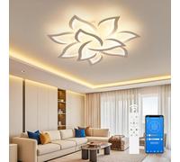 OTREN LED Ceiling Lights for Living Room 80CM 60W Dimmable with Remote Control Modern Petals Chandeliers for Bedroom Kitchen Dining Room(10Heads/White)