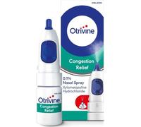 Otrivine Congestion Relief Nasal Spray, Fine Mist Decongestant, 10 ml | Xylometazoline hydrochloride nasal spray for adults and children 12+, fine mist applicator, fast acting blocked nose relief