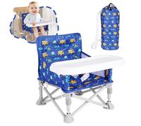 Otrolepota Portable Baby Chair, Folding Booster Seat with Tray for Dining Table Compact Camping Chair for Lawn Beach Travel Babies 6-36 Months