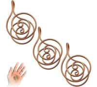 OTroyllvaoT Copper Spiral Hand Rings Reiki Spiral Rings for Meditation & Energy Healing, Handmade Energy Cuffs for Women & Men (No Gem-3pcs)
