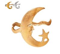 OTroyllvaoT Star and Moon Pattern Open Bracelet, Adjustable Moon and Star Cuff, Versatile Accessory Ideal for Women (Gold*1)