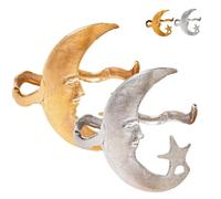 OTroyllvaoT Star and Moon Pattern Open Bracelet, Adjustable Moon and Star Cuff, Versatile Accessory Ideal for Women (2 Mix)