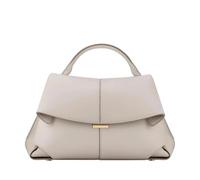 OTroyllvaoT Women's Genuine Leather Handbag, Top Handle Satchel, Shoulder Crossbody Bag Women's High-end Tote Bag (Chalk White)
