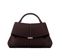 OTroyllvaoT Women's Genuine Leather Handbag, Top Handle Satchel, Shoulder Crossbody Bag Women's High-end Tote Bag (Ebony)