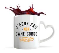 Otshirt Heart Mug with Heart-Shaped Handle My Cane Corso Does Not Want My Cane Corso Does Not Want to Do with Heart Shaped Handle Gift Idea Funny Funny Original Birthday