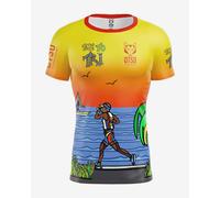 Otso Time Short Sleeve T-shirt dark blue yellow orange - XL