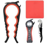 Otstar Latest Jar Opener for Seniors with Arthritis, Weak Hands, Multi-function Bottle Opener with Non Slip Rubber Jar Opener Gripper Pad and Corkscrew Wine Opener