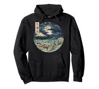 Otsu Wave Mount Fuji Japanese Night Landscape Pullover Hoodie