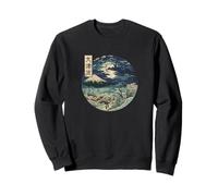 Otsu Wave Mount Fuji Japanese Night Landscape Sweatshirt