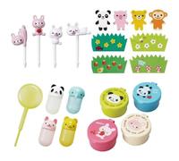 OTSUMAMI TOKYO Bento Box Accessories 4 Kinds Set, Super Cute Mini Container, Kawaii Decoration Sheets, Soy Sauce Case Container with Dropper, Japanese 4 Lunch Box Decor Set