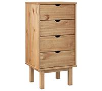 OTTA Solid Pine Drawer Cabinet 45 x 39 x 90 cm with 4 Drawers Storage Space Chest of Drawers for Living Room Bedroom Hallway Space Saving Sturdy Shelf Scandinavian Style