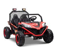 OTTARO 24V 4WD 10 AH Ride on Car Truck, 2 Seater Electric Car UTV for Kids with Metal Frame, Remote Control, Bluetooth-Red