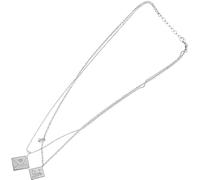 Ottaviani Women's necklace made of 925 sterling silver colour with envelope symbol and crystals. Dimensions: 42 cm, pendant 1 cm. The closure is with a lobster clasp. The reference is: