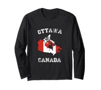 Ottawa Canada Classic Canada Flag Map Design Long Sleeve T-Shirt