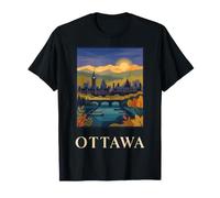 Ottawa Canada Parliament Skyline Vintage Travel Design T-Shirt
