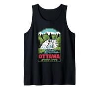Ottawa National Forest Michigan Retro Art Tank Top