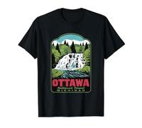 Ottawa National Forest Michigan Retro Art Value Graphic T-Shirt, Men, Black, L