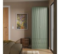 Ottawa Ready Assembled 2 Door 2 Drawer Wardrobe in Reed Green - Welcome Furniture | TJ Hughes