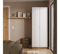 Ottawa Ready Assembled 2 Door Wardrobe in White Matt & Vintage Oak - Welcome Furniture | TJ Hughes