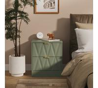 Ottawa Ready Assembled 2 Drawer Bedside Cabinet in Reed Green - Welcome Furniture | TJ Hughes