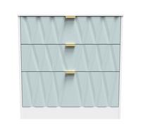 Ottawa Ready Assembled 3 Drawer Deep Chest in Duck & White Matt - Welcome Furniture | TJ Hughes