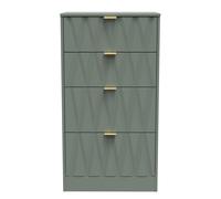 Ottawa Ready Assembled 4 Drawer Deep Midi Chest in Reed Green - Welcome Furniture | TJ Hughes