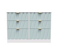 Ottawa Ready Assembled 6 Drawer Wide Chest in Duck & White Matt - Welcome Furniture | TJ Hughes