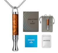 OTTDBEA Breathing Necklace with Resistance & Filter, Tiger Eye Stone Breathlace for Smoking Habits & Mindful Breathing Practice for Adults