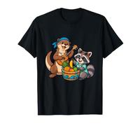 Otter and Raccoon Share a Tropical Fruit Basket T-Shirt