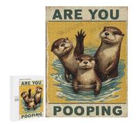 Otter "Are You Pooping?" 500 Piece Jigsaw Puzzle for Adults - Fun and Witty Puzzle for Nature Lovers, Unique Home Decor for Humor Enthusiasts, Finished Size 21 x 15 Inches