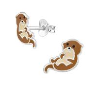 Otter Badger Earrings 925 Sterling Silver