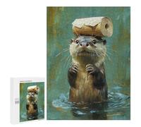 Otter Balancing Log on Head Puzzle 1000 Teile Schwer Puzzle Spielzeug Lernspiel Impossible Herausforderungsspielzeug Für Erwachsene Kinder 500 PCS