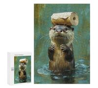 Otter Balancing Log on Head Puzzle 1000 Teile Schwer Puzzle Spielzeug Lernspiel Impossible Herausforderungsspielzeug Für Erwachsene Kinder 300 PCS