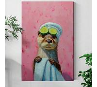 Otter Beauty, Cucumber Eye Mask, Surrealism Animals Canvas Wall Art For Living Room Wall Decor Poster Art Prints Picture(70x100cm/Frameless)