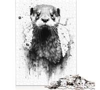 Otter Beauty Watercolor Puzzle Jigsaws 1000 Pieces for Adults & Teenager Age 12 Years Up Christmas Eve Gifts 1000pcs (38x26cm)