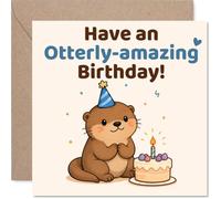 Otter Birthday Card, Otterly Charming Birthday Wishes