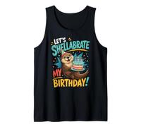 Otter Birthday Lets Shellabrate Funny Pun Cute Tank Top