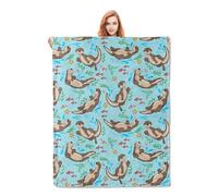 Otter Blanket Gifts for Women Men Kids Adults Soft Warm Lightweight Cozy Plush Cute Sea Animal Throw Blankets for Bedroom Living Room Sofa Home Decor 50"x40"