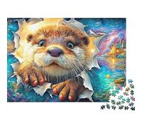 Otter Breaking through A Magical Paper 1000-Piece Jigsaw Puzzle Adorable Otter Challenging & Educational for All Ages 70x50cm/1000pcs