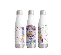 Otter British Wildlife Watercolour Rainbow Art Bottle Double Wall Insulated Stainless Steel Sport Drinks 500ml White Gift Ideal for School Work Office Oudoor Sports Keeps Hot and Cold Drinks