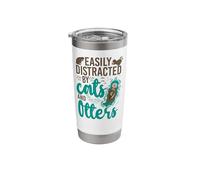 Otter Cat Easily Distracted by Cats and Otters Stainless Steel Insulated Tumbler