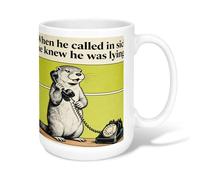 Otter Ceramic Coffee Mug, Humorous Cartoon Telephone Green Background None Green Novelty Work Drinking Mugs with Handle Ideal for Friends Family Coworkers Teachers Couples Employees 15 Oz