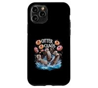 Otter Chaos Funny Bagel Fighting Sea Otters Pun Animal Lover Case for iPhone 11 Pro
