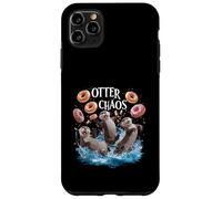 Otter Chaos Funny Bagel Fighting Sea Otters Pun Animal Lover Case for iPhone 11 Pro Max