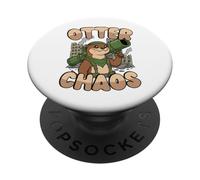 Otter Chaos Kawaii Animal Pun Funny Cute PopSockets Adhesive PopGrip
