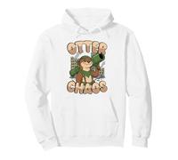 Otter Chaos Kawaii Animal Pun Funny Cute Pullover Hoodie