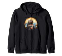 Otter Coffee Lover Cozy River Wildlife Morning Artwork Zip Hoodie